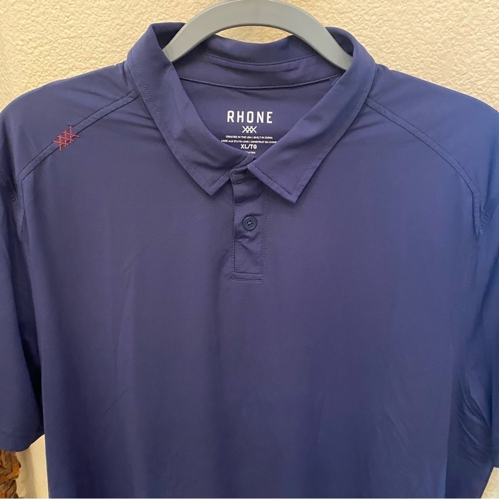 Rhone Men Navy Polo Shirt Size XL - Picture 2 of 8